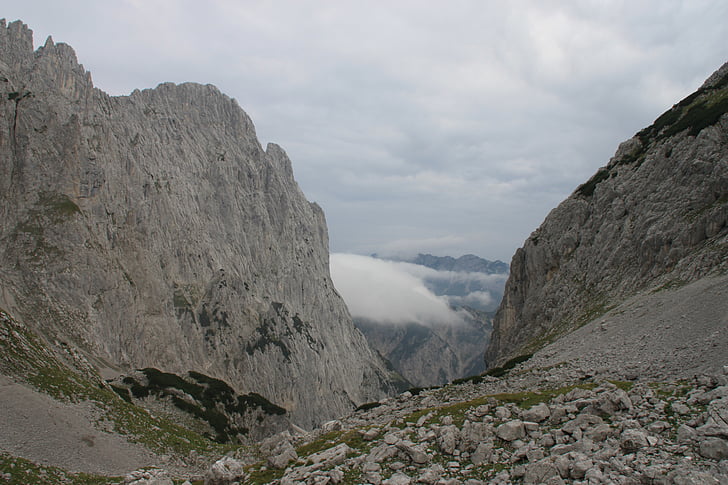 wilderkaiser, calha de pedra, montanhas, Alpina, montanhas de Kaiser