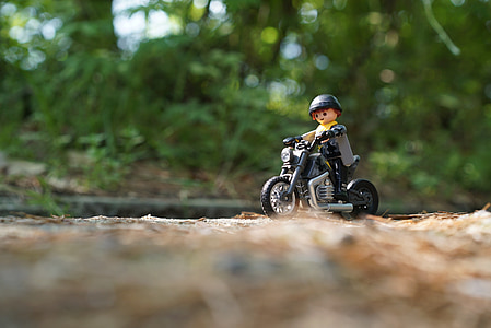 playmobil, bike, motorcycles, motor cycle, drive, trails, travel