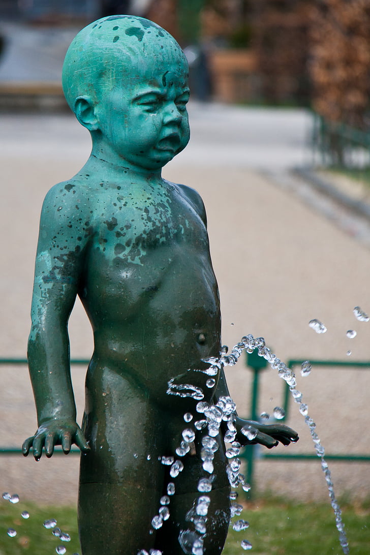 statue, baby, boy, cry, nude, norway, tourism