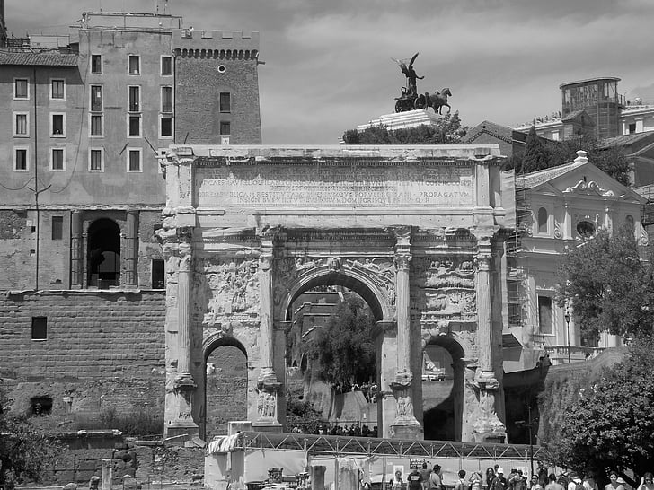 Forum romanum, Roma, gamle, landemerke, arkitektur, Arch