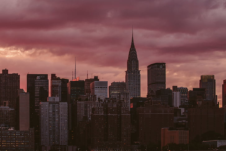 landscape, photo, high, rise, concrete, buildings, building