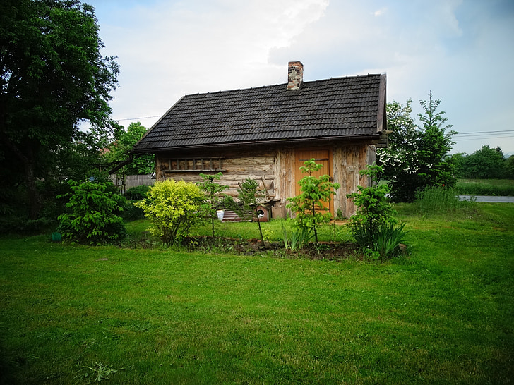 house, village, wood, old house, wooden house, ecology, poland village