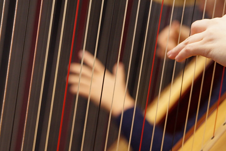 harf, Kontsert harfile, keelpilli, käed, muusikaline instrument, muusika, muusikariista string