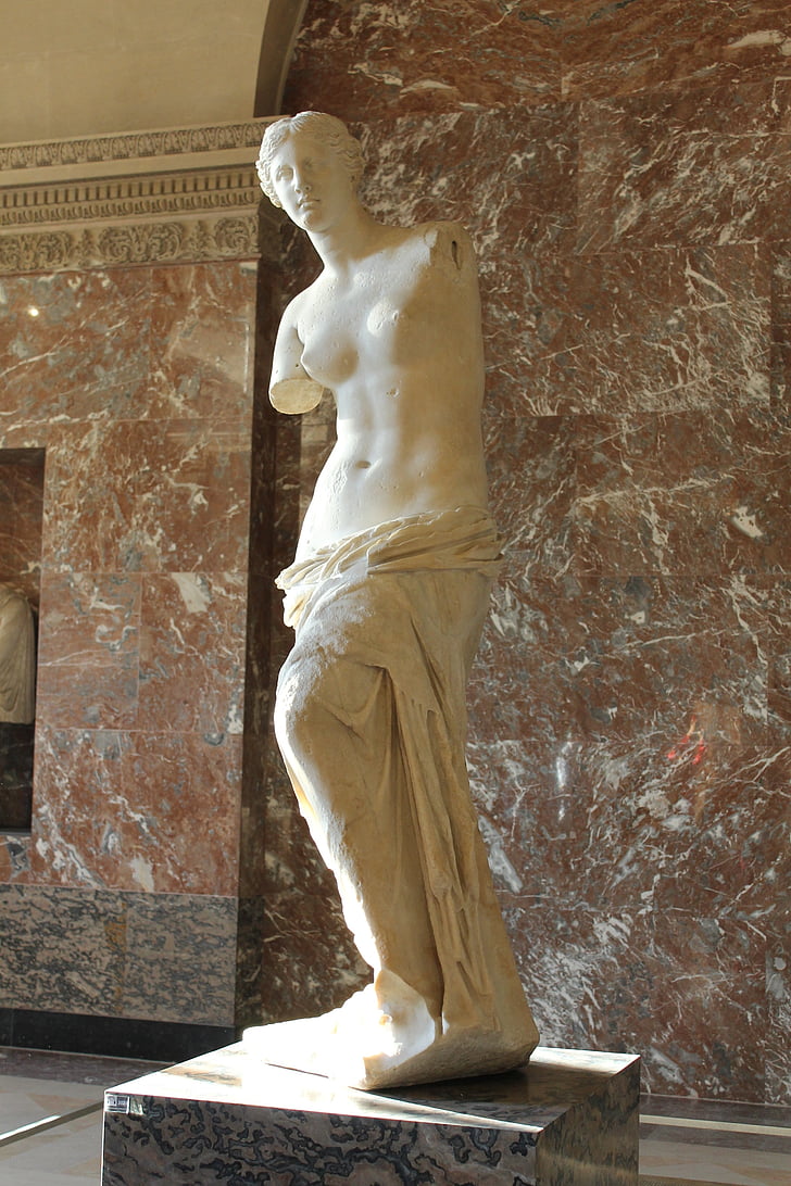 Venus, patung, Louvre, Paris, patung, Yunani, budaya