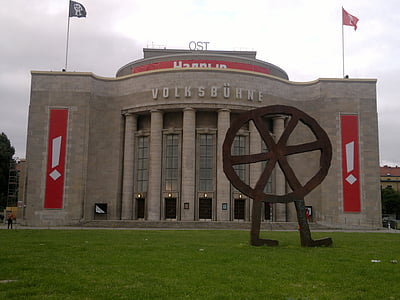 Berlin, Teater, Teater, Volksbühne, byggnad, arkitektur, Festival