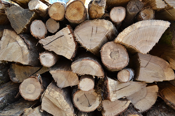 logs, brænde, træ bunke, opvarmning, slagtning, savet, Log