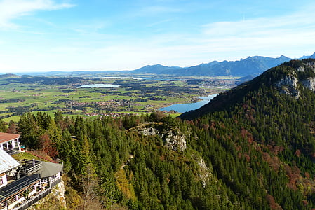 ruïna falkenstein, Falkenstein, l'Outlook, Llac, Llac forggensee, Llac weissensee, muntanyes trauchgauer