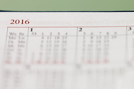 Календар, рік, 2016, місяців