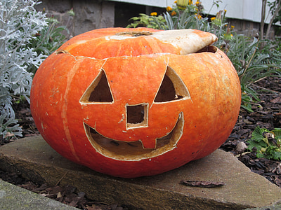 тиква призрак, октомври, Хелоуин, тиква, маска, halloweenkuerbis, Ориндж