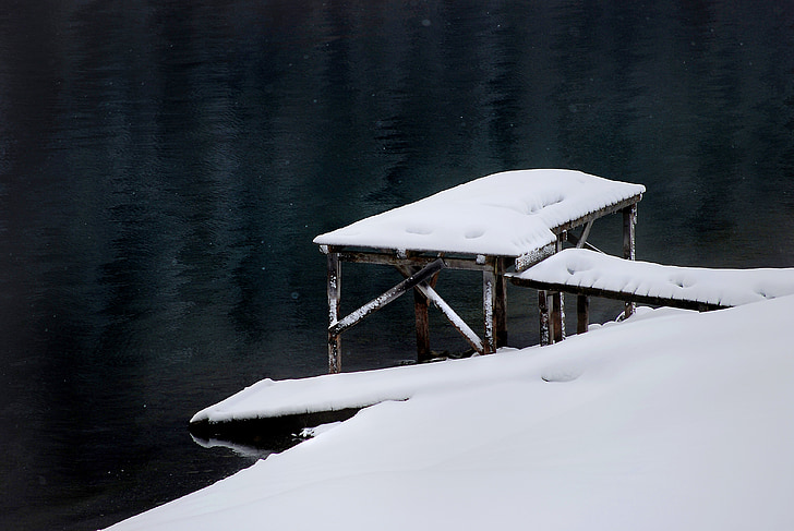 winter, sneeuw, Lake, Web, landschap, koude