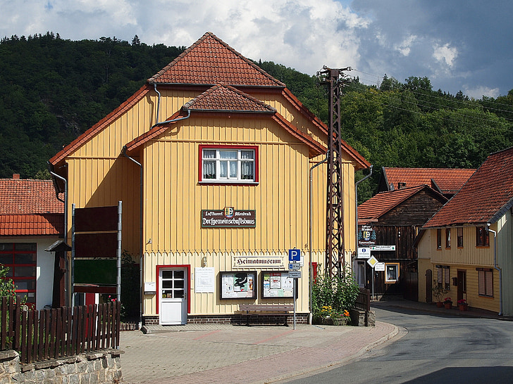 altenbrak, dorfgemeinschaftshaus, museet for lokalhistorie, huset, bygge, foran, fasade