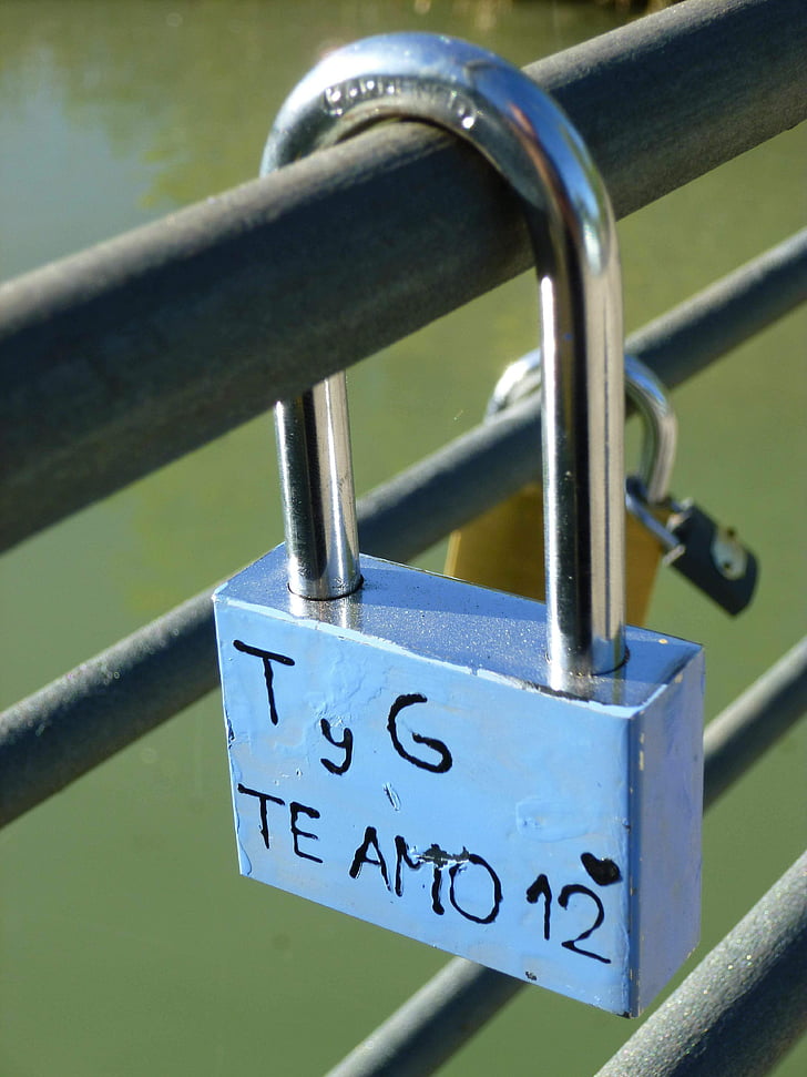 hængelås, Kærlighed, Aranjuez, Puente barcas, Spanien, symbol, Romance