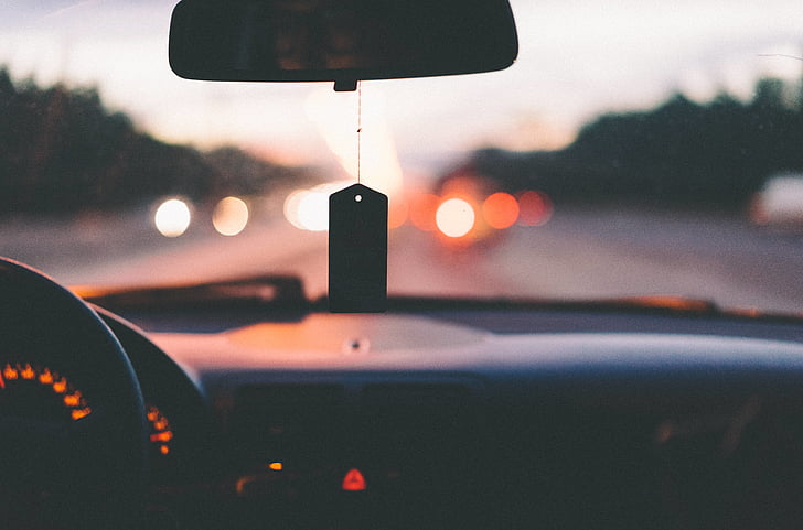 bil, Dashboard, lys, bakspeilet, reise, kjøretøy