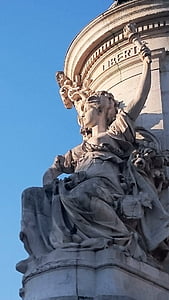 Parigi, posto, Repubblica, Fontana, scultura, Statua, monumento storico