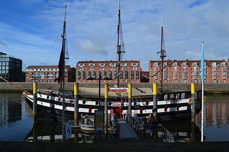 architecture, bateau, bâtiments, canal, ville, Harbor, port