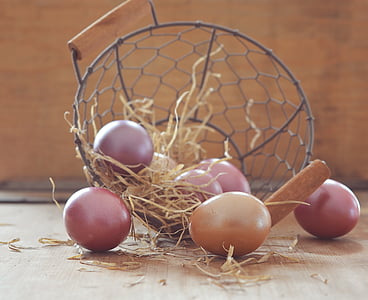 muna, pääsiäismunia, värikäs, värillinen, väri, kori, Pääsiäinen