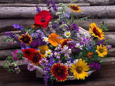natura morta, fiori, bouquet, fiore, legno - materiale, natura, pianta