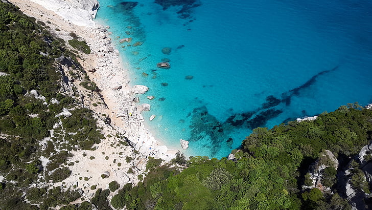 Sardinija, Viduržemio jūros, pakrantė, paplūdimys, jūra, turkio sp., mėlyna