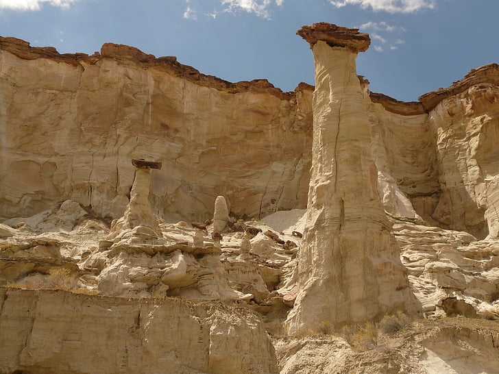 blancs canyons, rierol de wahweap, Arizona, EUA, columnes de roca, pedra calcària, Pinnacle
