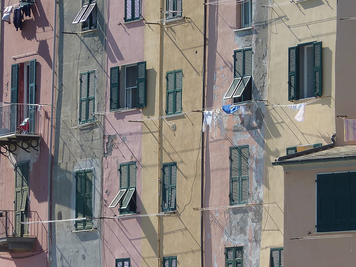 παλιό κτίριο, Ιταλία, παράθυρο, κλείστρου, πολύχρωμο, σπίτια, προσόψεις