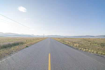 road, endless, straight, vanishing, travel, country, landscape