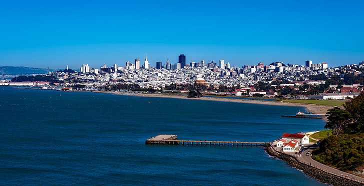 Сан-Франциско, Каліфорнія, місто, міст, Міські, горизонт, Архітектура