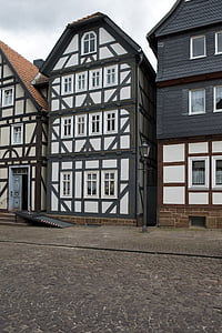 Frankenberg, Hessen, Almanya, mimari, çerçeveli ahşap evler, tarihi