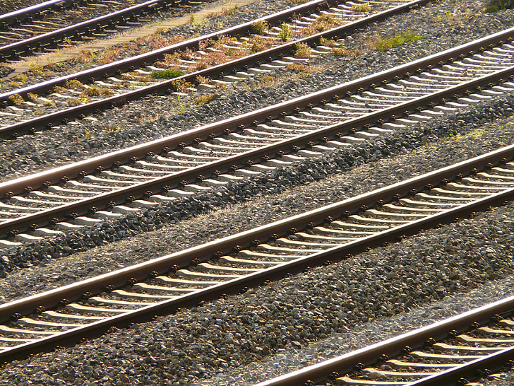 Schienen, Bahngleise, Zug, Reisen, Eisenbahn, Lok, parallel
