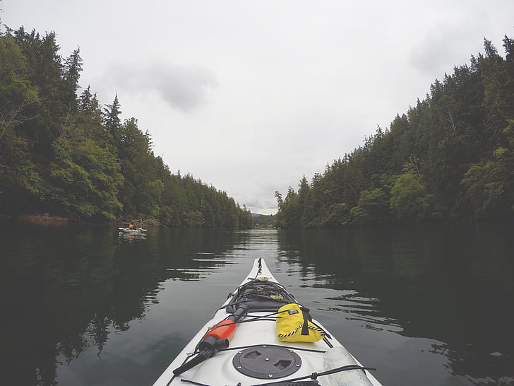 adventure, boats, clouds, forest, lake, outdoors, river