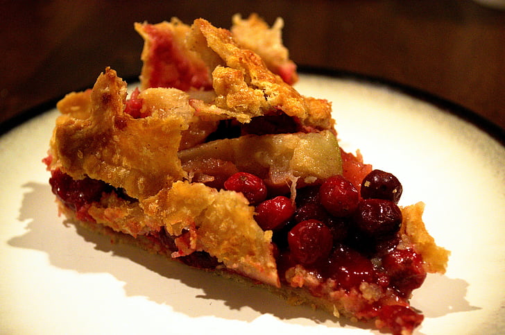 pie, cranberry, rhubarb, dessert, pastry, food, delicious