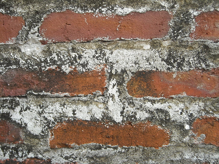 væg, mursten, cement, sand, rød