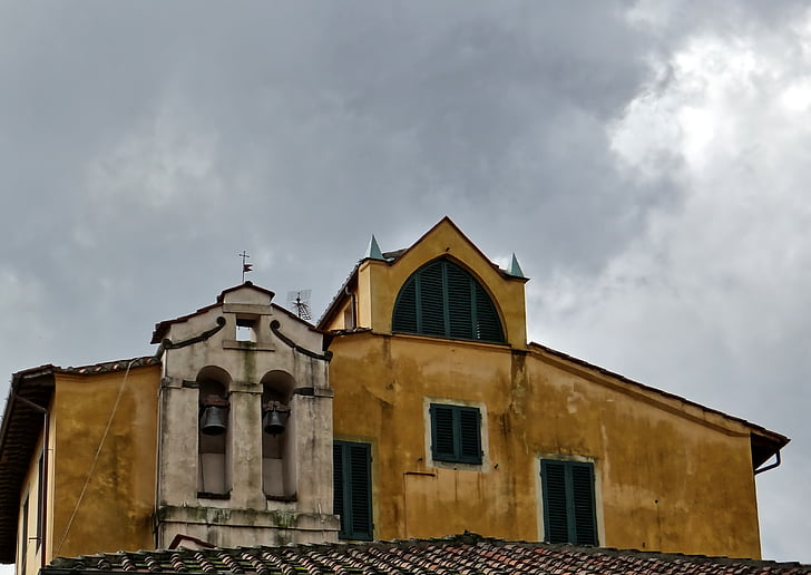 church, spire roof, italy, pescia, tuscany