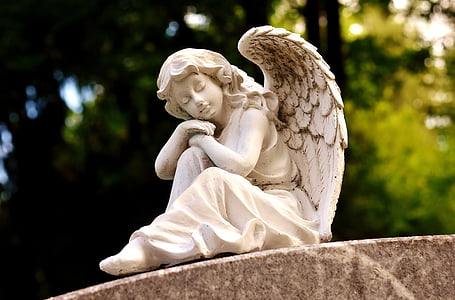 Angel, figur, tro, håber, sten, himmelske, statue