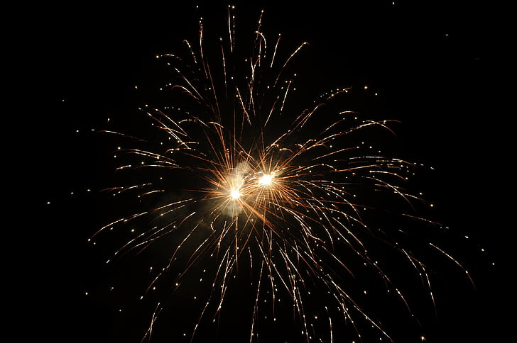tűzijáték, fény, ég, sötét, az ünnep a, új év, pyrotechniku