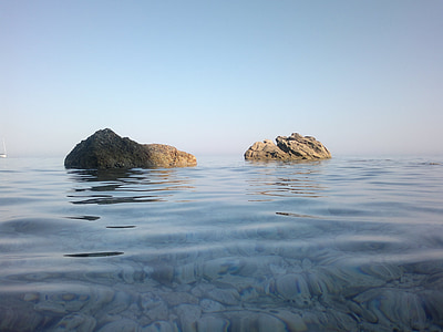 岩, 水, 岩, 海, イタリア
