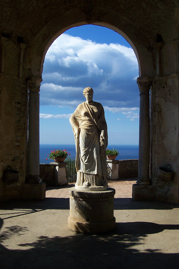 italy, statue, villa cimbrone, amalfi coast, ravello