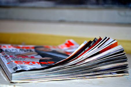 Dergi, parlak, Baskı baskı, sayfaları, yaralı, gazete, iş