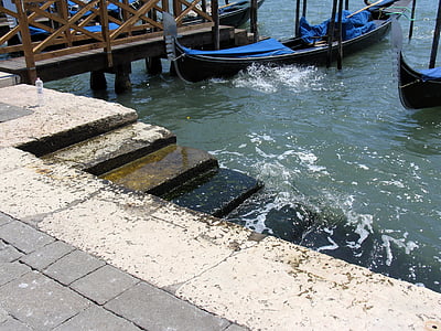 Veneza, escada, água