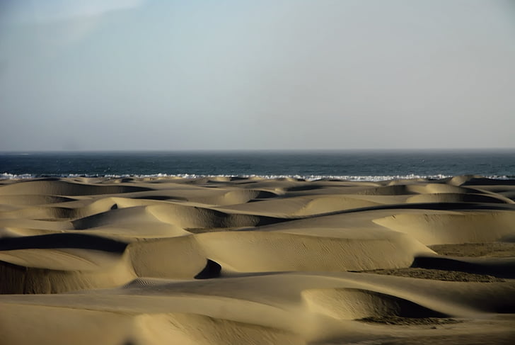 Sand, Dunes, Desert, Sea, Shore, Coast, Luonto