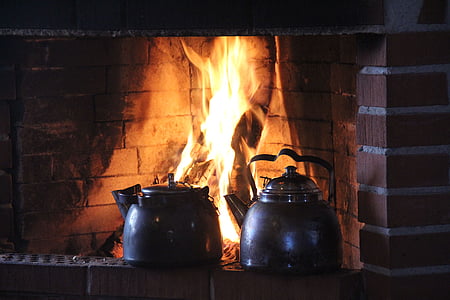 огонь, камин, горячий кофе, пламя, огонь - природное явление, тепло - температура, пламя
