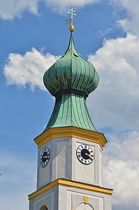 Steeple, cúpula de ceba, l'església, agulla, rellotge de l'església, Torre, torretes