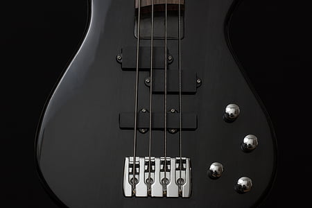 black, grey, string, electric, guitar, music, Black and white