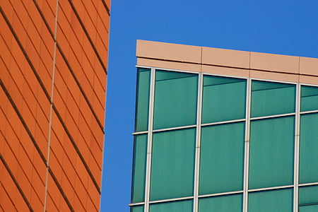 kleurrijke, hoogbouw, Den Haag, Bezuidenhout, het platform, venster, kantoorgebouw