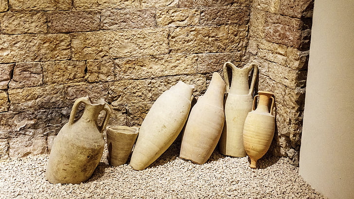 Amphora, kancsók, zweihenkliges kerámia, enghalsiger jar