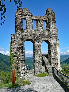 Traben-trabach, grevenburg, Mosel, Sachsen, Alemanha, Castelo, ruína