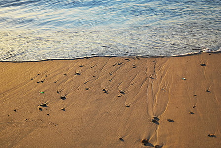 beach, sand, sea, water, background, floor, stones