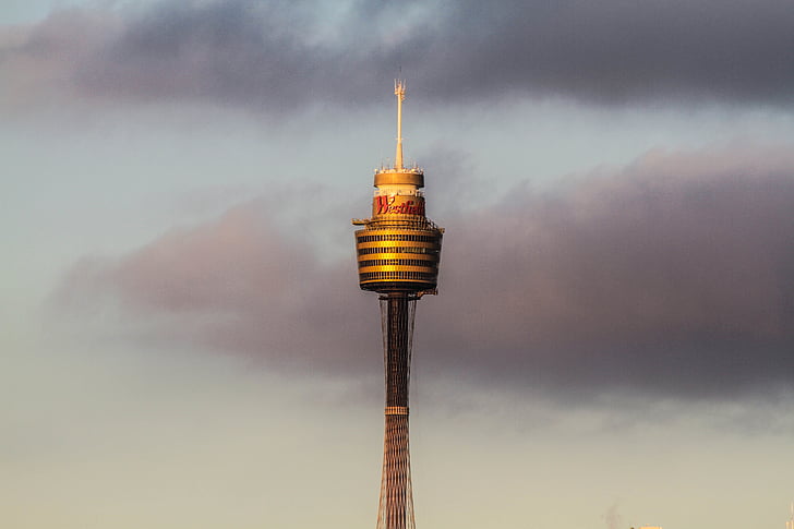 tháp, Ban ngày, xây dựng, bầu trời, Landmark, Sydney tower, mây - sky