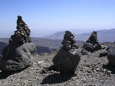 Omã, montanhas, cenário, Arábia, seca, Jebel