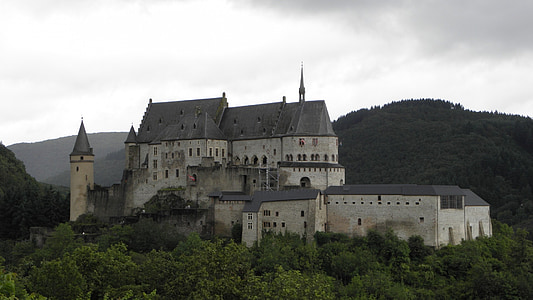 Château, Vianden, Luxembourg, point de repère, culture, vieux, antique