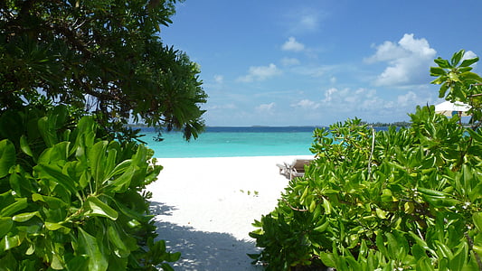 Maldives, Laamu, seis sentidos, Praia do paraíso